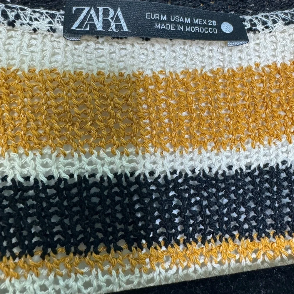 Zara stripes loose knit cotton sweater size medium - Picture 2 of 7